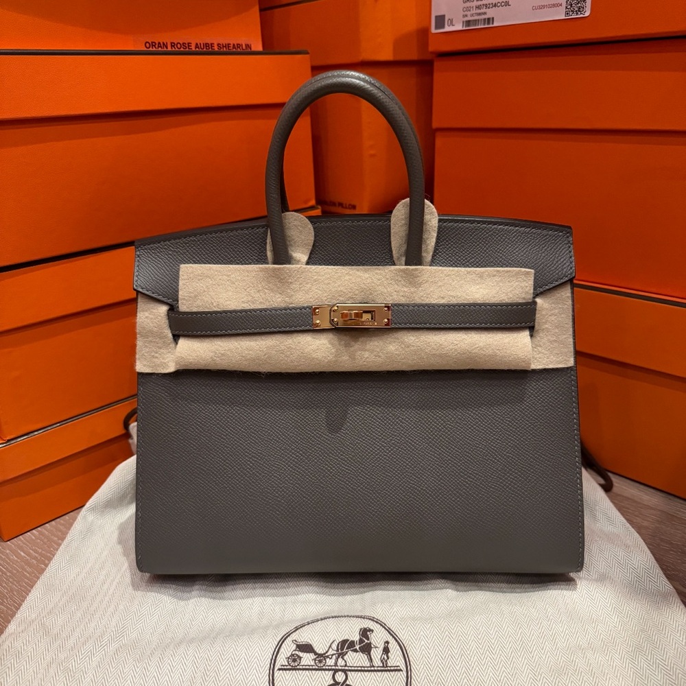 Hermes birkin 25 Gris Meyer color Handbag
100% authentic